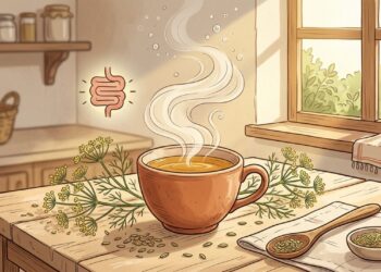 Chá de erva-doce como relaxante natural para o intestino e aliado contra gases e cólicas