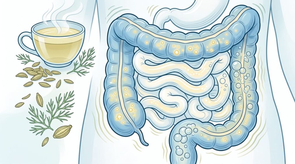 Chá de erva-doce como relaxante natural para o intestino e aliado contra gases e cólicas