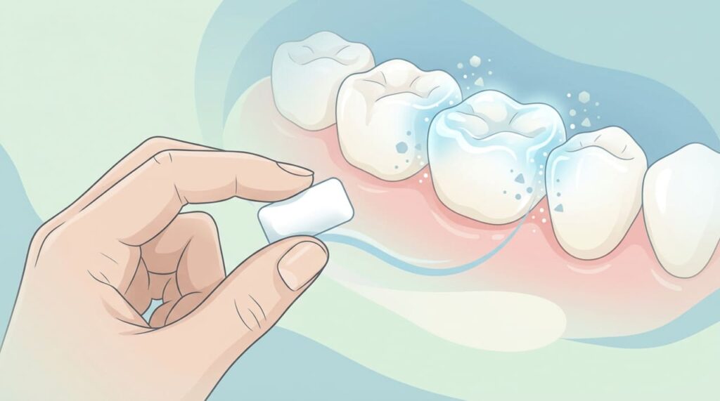 Mastigar chicletes sem açúcar por 20 minutos após refeições estimula saliva e protege os dentes