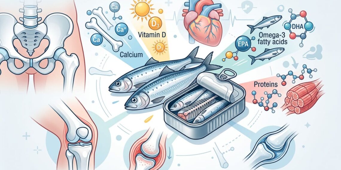 Os benefícios da sardinha para a saúde óssea e a redução de inflamação em adultos mais velhos
