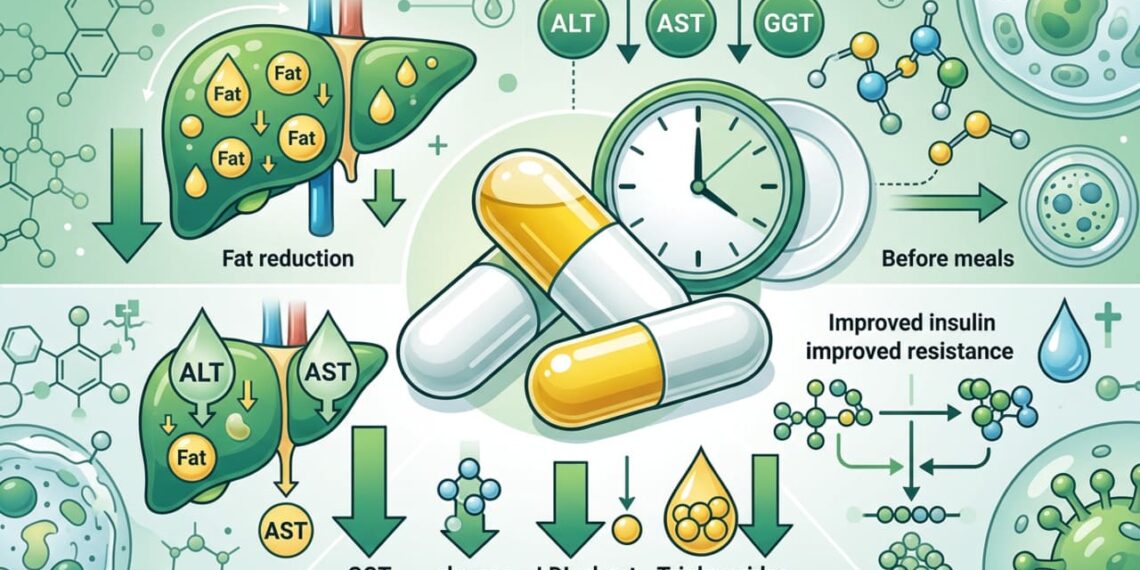 Como usar a berberina antes das refeições para reduzir a inflamação hepática e melhorar a resistência à insulina segundo a ciência