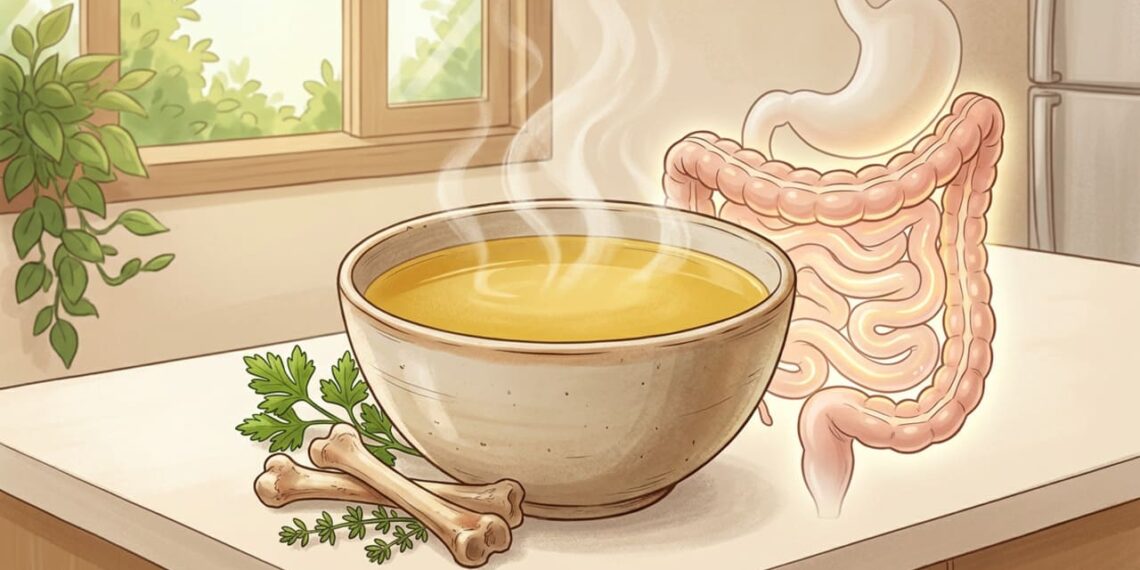 O que o caldo de ossos rico em glutamina faz à parede do intestino permeável e à absorção de nutrientes em adultos