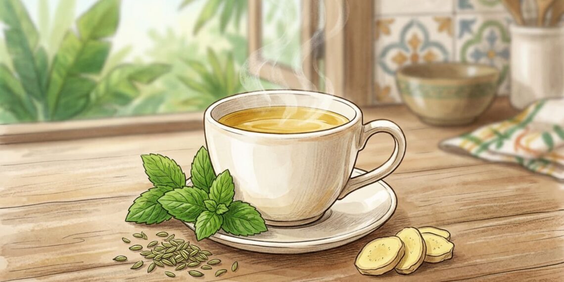 3 chás digestivos com ação carminativa para ajudar a acalmar a mucosa intestinal, aliviar o inchaço e melhorar o trânsito lento