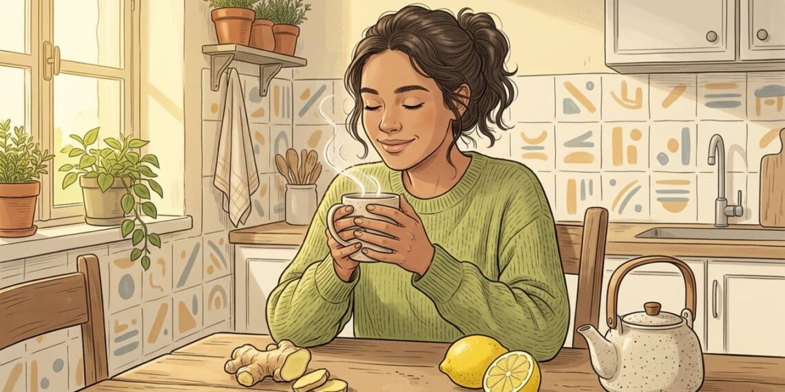 Chá de gengibre como anti-inflamatório natural para o intestino e regulador da digestão