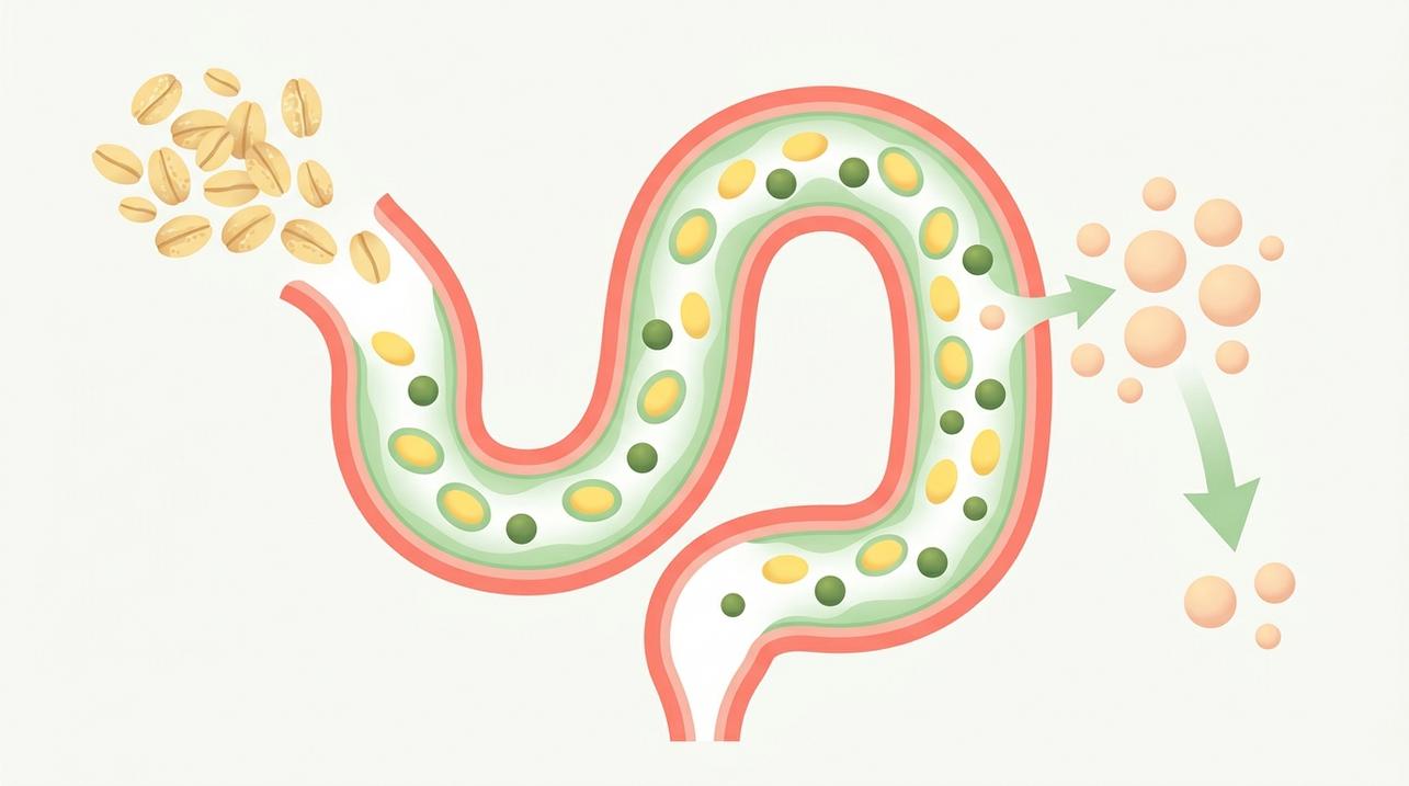 Beta-glucana forma um gel intestinal que interfere na absorção de gorduras