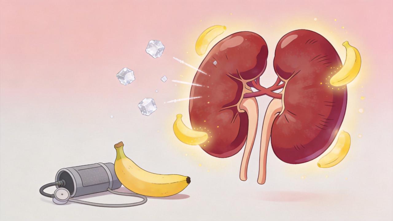 Potássio ajuda no equilíbrio do sódio e apoia o controle pressórico.