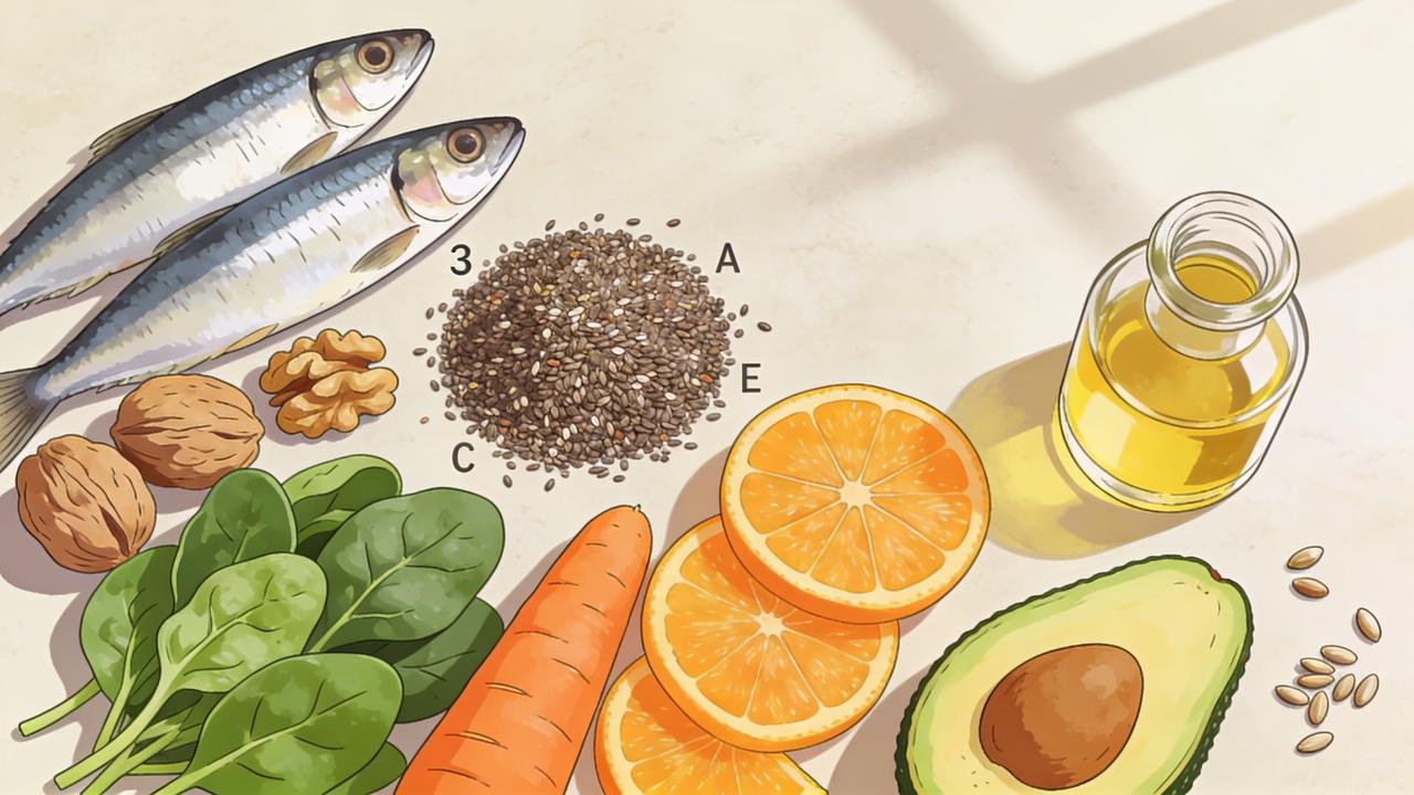 Ômega 3, antioxidantes e minerais ajudam na hidratação da pele.