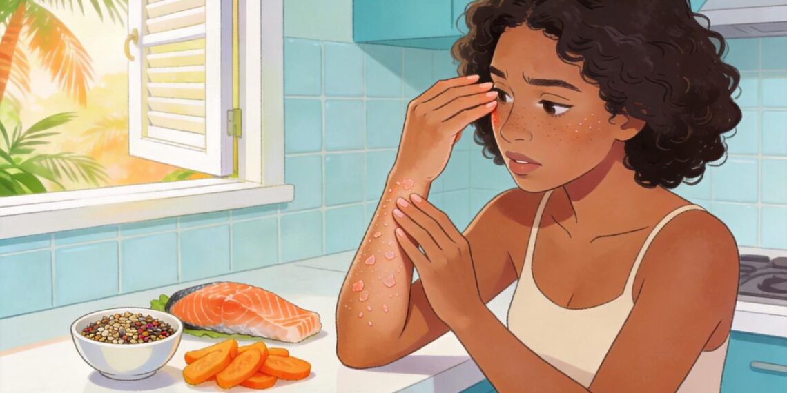 Quais nutrientes estão em falta quando a pele fica ressecada e descama com facilidade