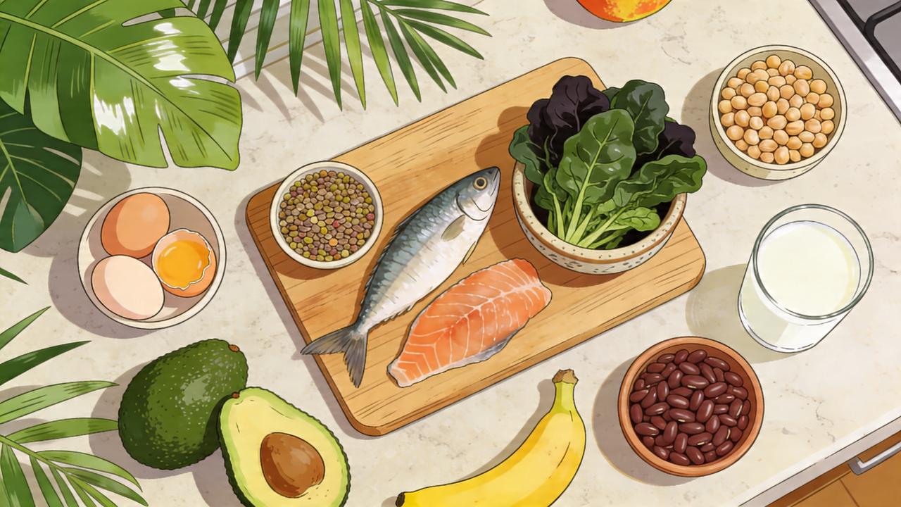 Fontes naturais de vitaminas do complexo B para combater fadiga.