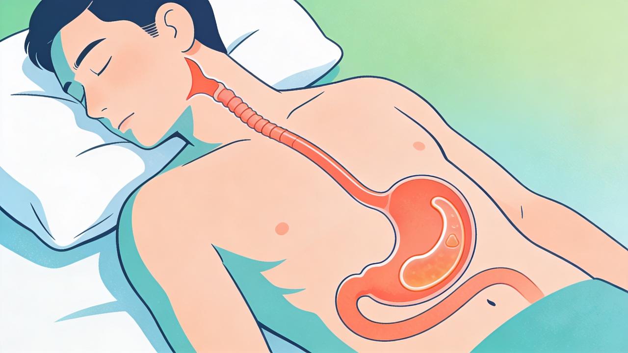 A anatomia explica por que essa posição reduz o refluxo noturno.