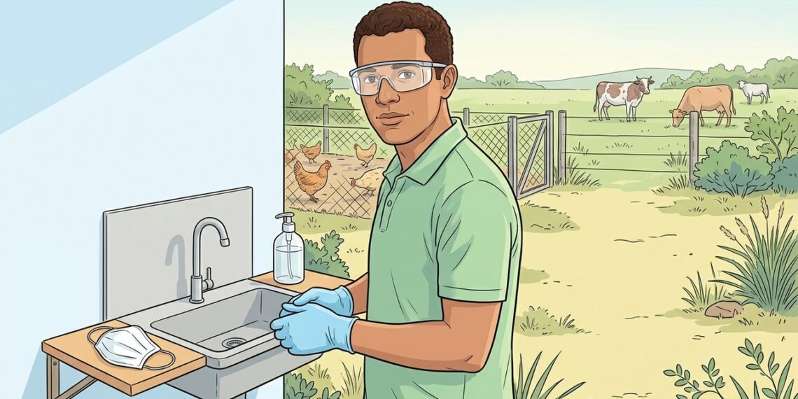 Olhos vermelhos após contato com aves ou gado podem ser mais do que irritação comum