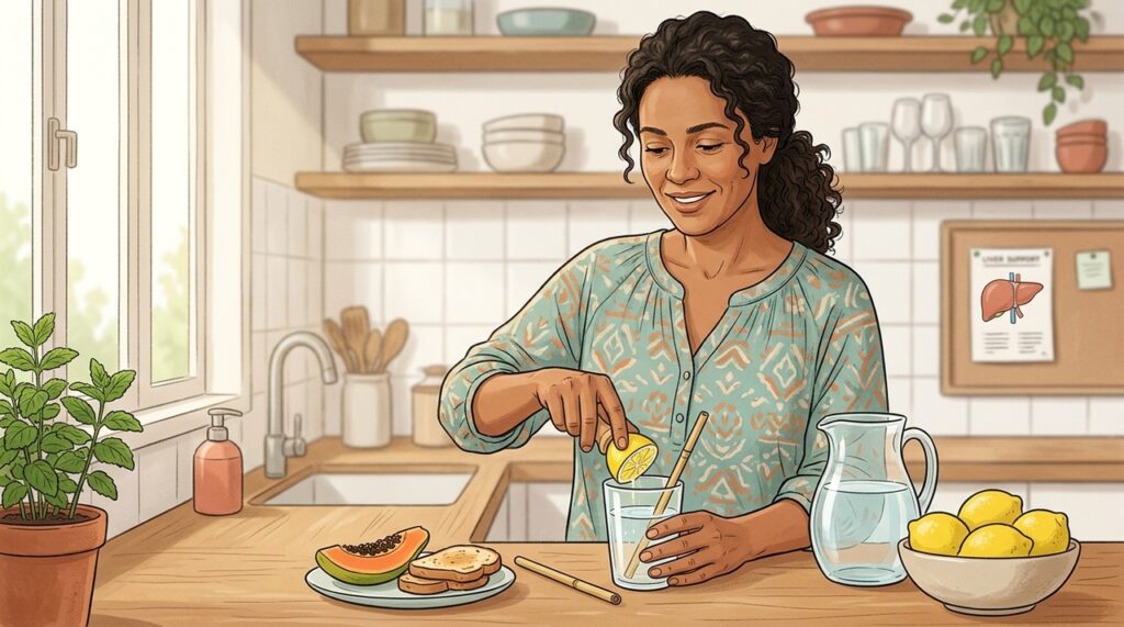 Como usar a água com limão pela manhã para apoiar a digestão e o fígado