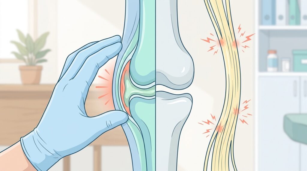 Identifique as diferenças entre dor articular e dor nervosa
