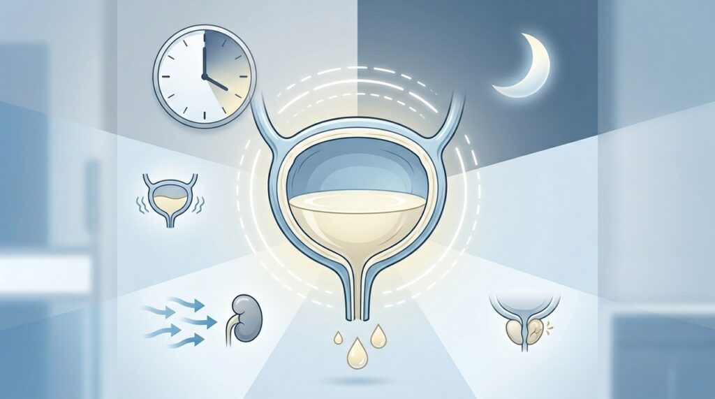 Qual o motivo de urinar de hora em hora durante a noite?