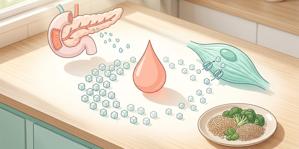 Após 2 horas após a refeição, o corpo começa a regular os níveis de glicose no sangue