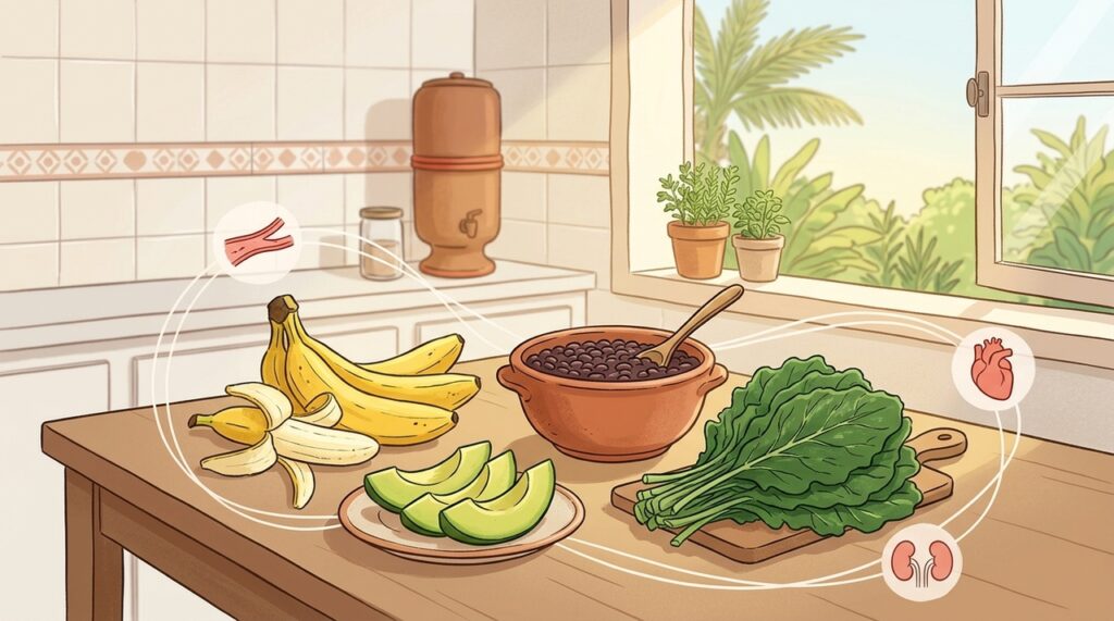 A pressão alta nos adultos não se deve somente pelo excesso de sal na dieta, mas sim ao baixo consumo diário de potássio, que equilibra o sódio dentro das células do corpo