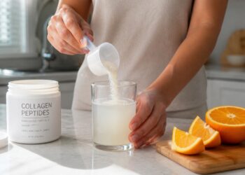 Combinar colágeno com vitamina C pode apoiar a firmeza da pele e o cuidado com as articulações.