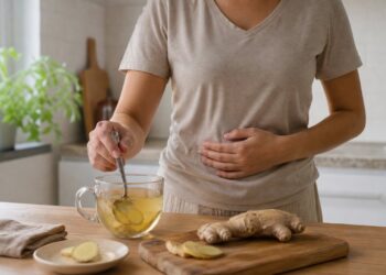O gengibre pode apoiar a digestão e fazer parte de uma rotina de cuidado alimentar.