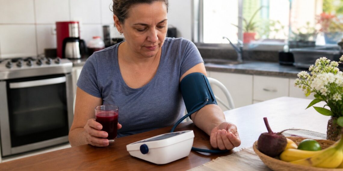 O suco de beterraba pode entrar na rotina como apoio ao cuidado diário com a pressão alta.