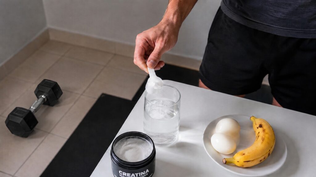 A creatina funciona melhor quando combinada com treino, proteína e rotina orientada.