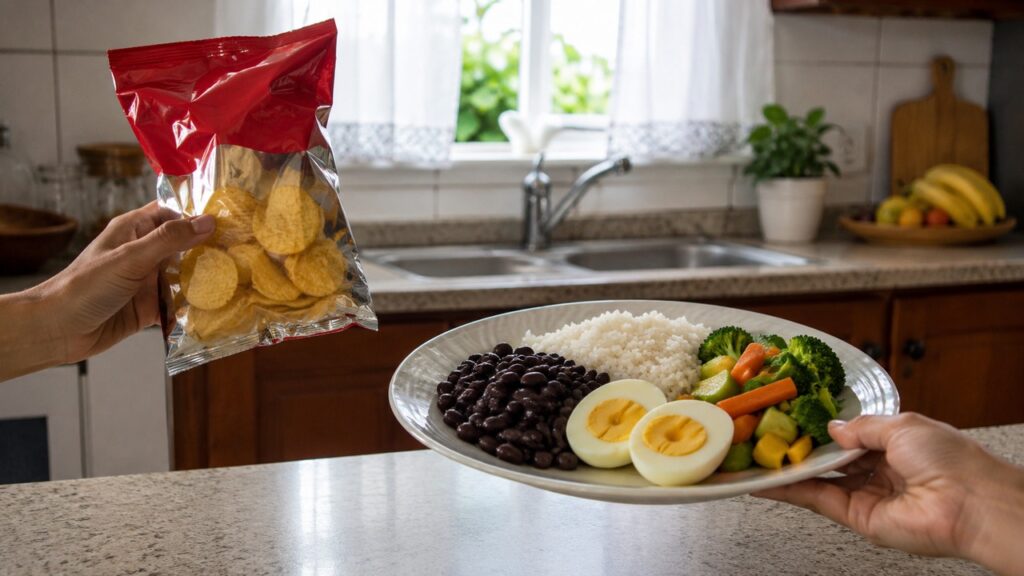 Reduzir ultraprocessados e priorizar comida de verdade ajuda a proteger o fígado no dia a dia.
