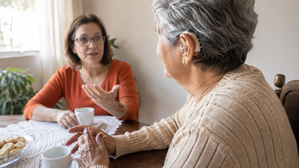 Tratar a perda auditiva pode facilitar conversas e reduzir o isolamento no dia a dia.