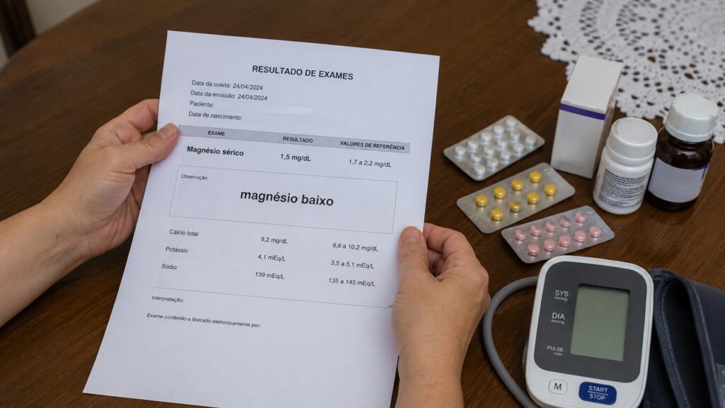 Magnésio baixo merece atenção em quem tem hipertensão e usa medicamentos contínuos.