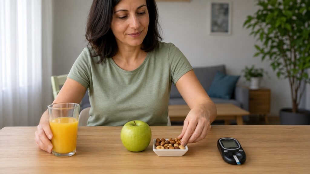 Trocar o suco pela fruta inteira reduz o risco de absorção rápida do açúcar.