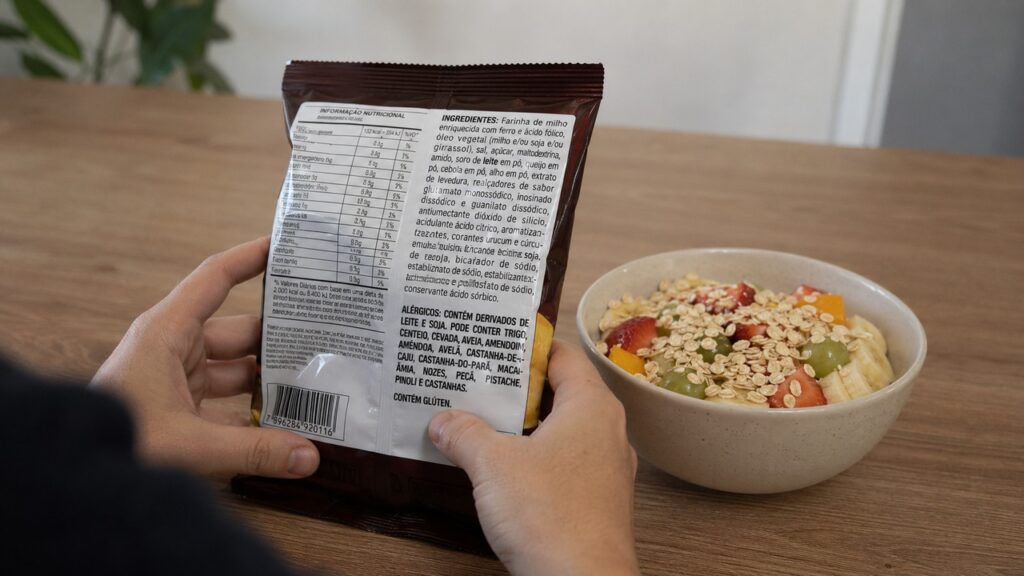 Ler rótulos ajuda a identificar produtos que substituem fibras e alimentos naturais na rotina.