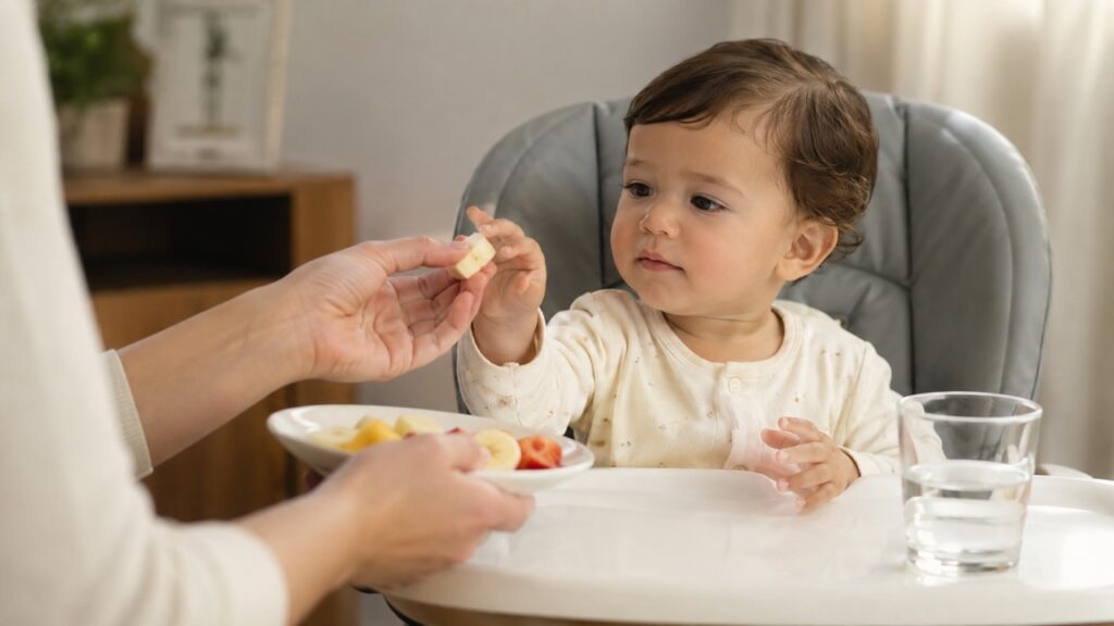 Escolhas simples, como frutas e água, ajudam a formar hábitos mais saudáveis desde cedo.
