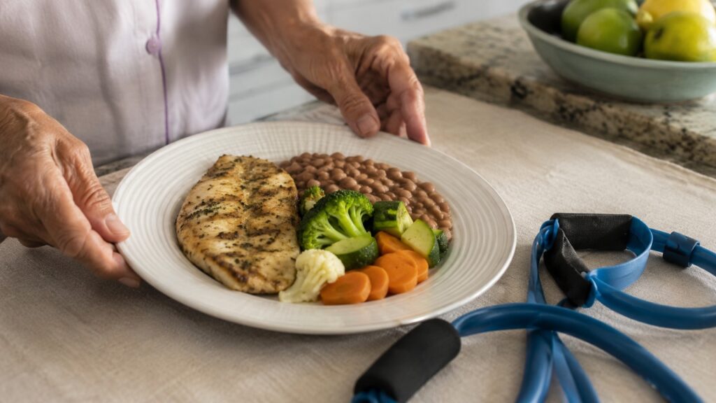 Proteína distribuída nas refeições funciona melhor quando vem junto de estímulo muscular regular.
