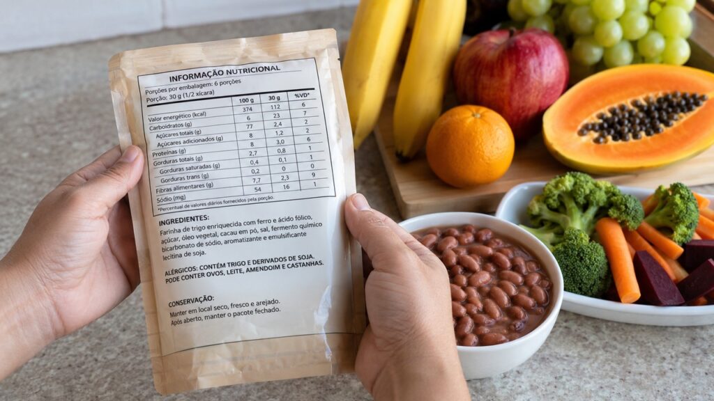 Observar rótulos e priorizar comida de verdade reduz a exposição frequente a excesso de sal, açúcar e aditivos.