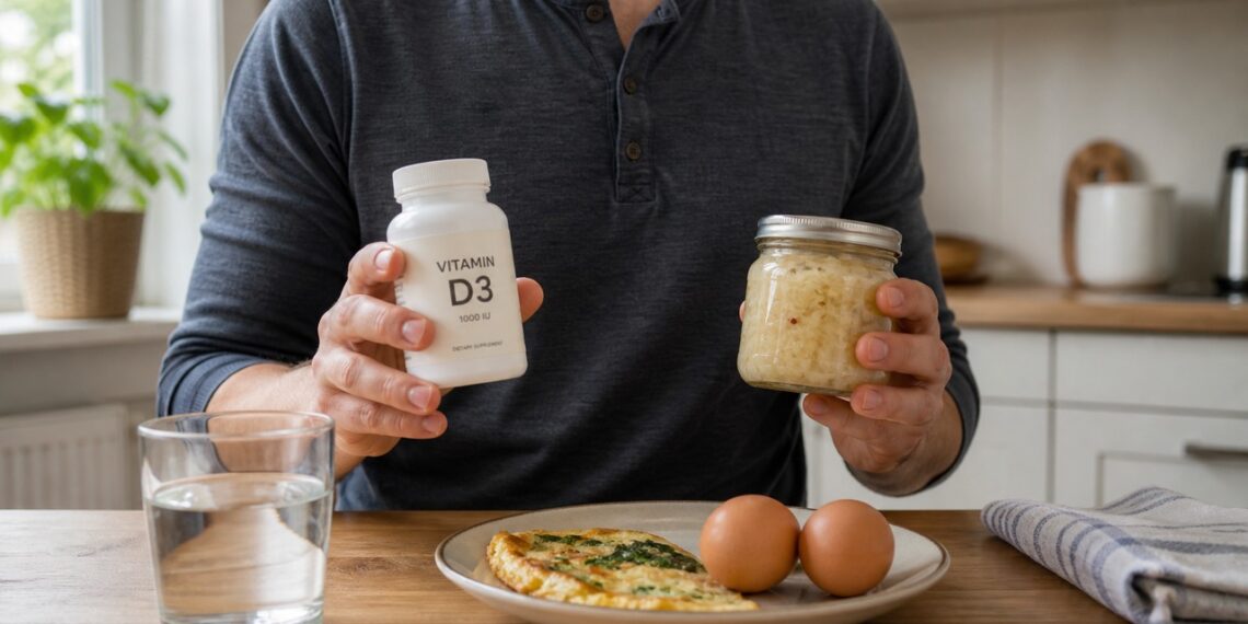 Vitamina D3 e K2 devem ser avaliadas com equilíbrio quando o objetivo é cuidar do cálcio no corpo.