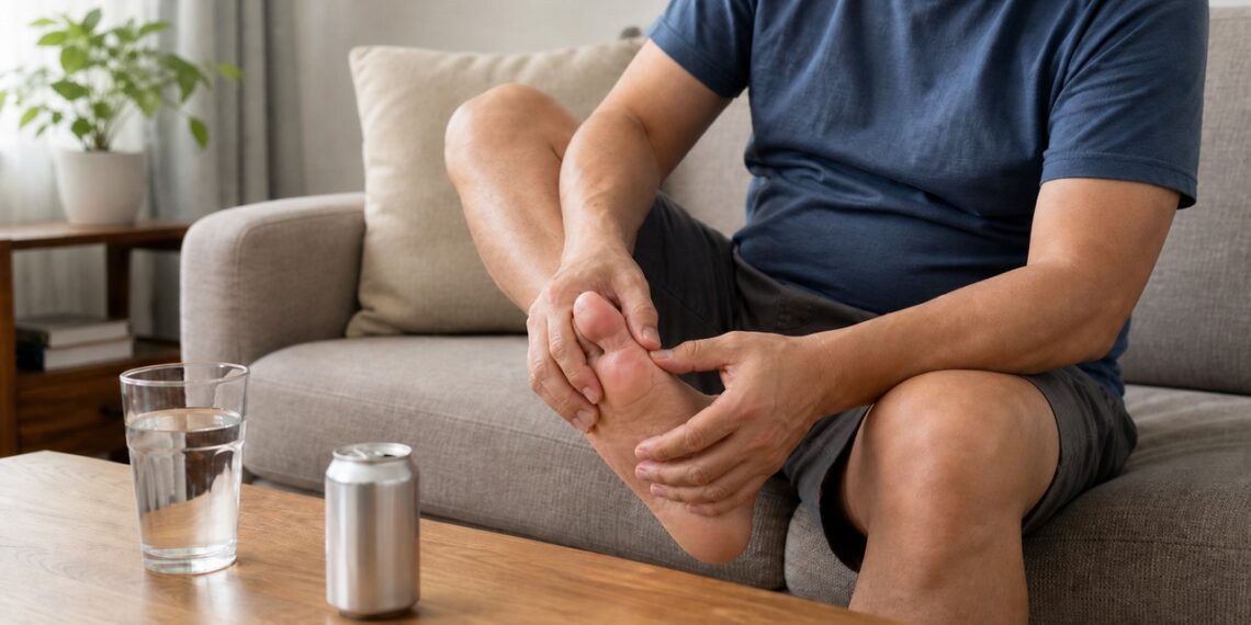 Dor articular frequente pode ter relação com ácido úrico alto e consumo excessivo de bebidas adoçadas.