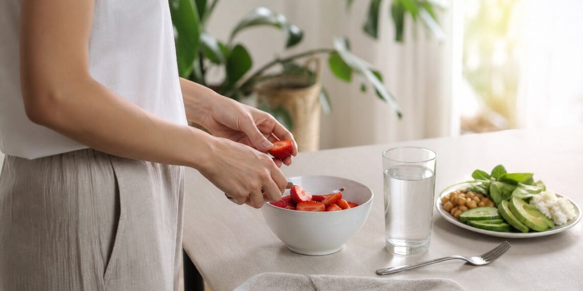 Morangos ricos em antioxidantes podem apoiar uma rotina alimentar ligada ao envelhecimento saudável.