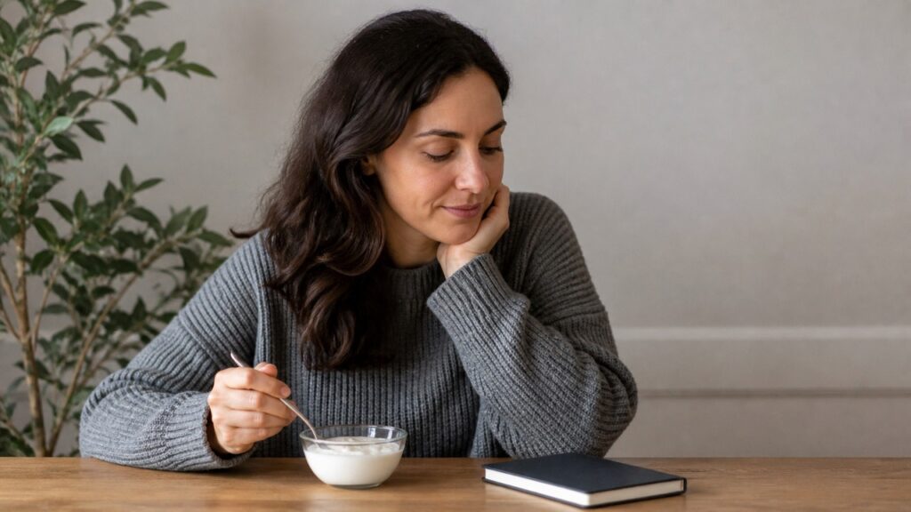 Hábitos simples de alimentação e pausa ajudam a criar um ambiente intestinal mais favorável ao equilíbrio emocional.