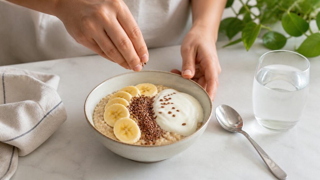 A aveia e outras fontes de fibras solúveis podem favorecer maior controle da fome entre as refeições.
