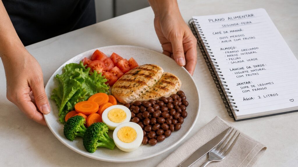 Distribuir proteína nas principais refeições pode melhorar o estímulo muscular ao longo do dia.