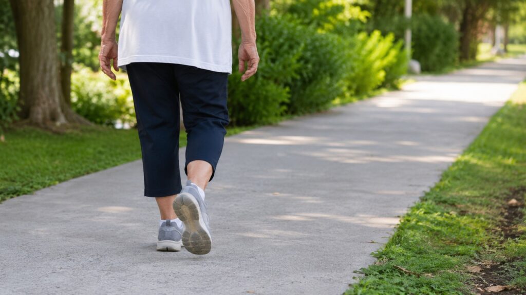 Caminhar com regularidade e segurança pode apoiar a saúde dos ossos e a função da memória.