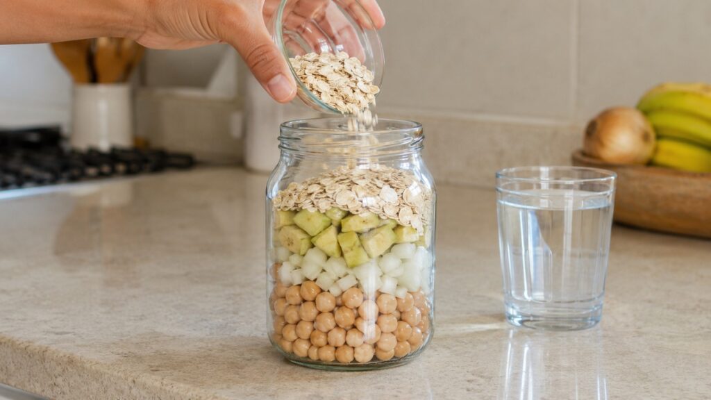 Alimentos ricos em fibras fermentáveis alimentam a microbiota e favorecem a produção de propionato.