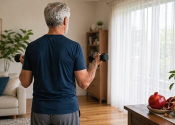Força muscular e cuidado celular apoiados por hábitos que favorecem energia e envelhecimento saudável.