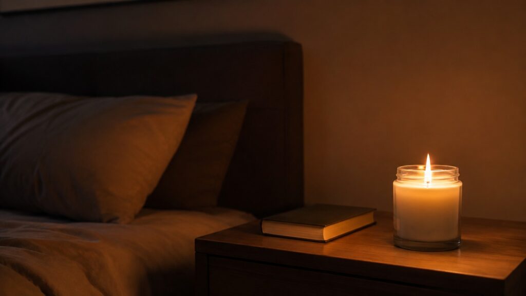 Reduzir luzes fortes antes de dormir cria um ambiente mais tranquilo para desacelerar.
