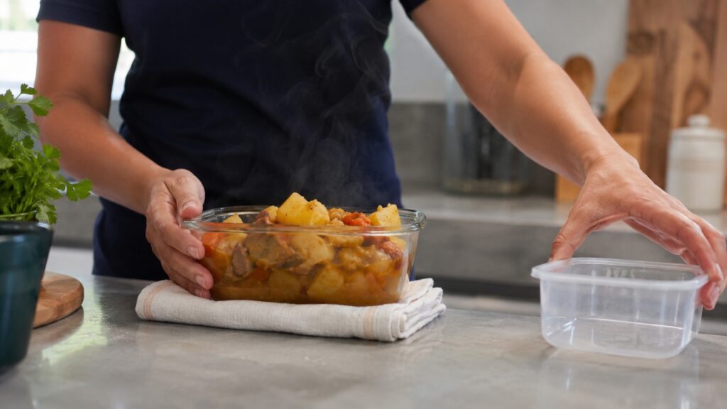 Evitar aquecer alimentos em plástico ajuda a diminuir uma fonte comum de exposição a microplásticos.