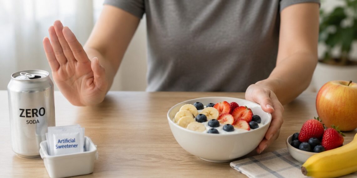 Reduzir adoçantes artificiais pode ajudar o paladar a se adaptar a sabores menos doces e mais naturais.