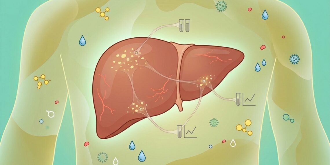 A doença hepática se desenvolve muito lentamente, mesmo ao longo de 25 ou 30 anos