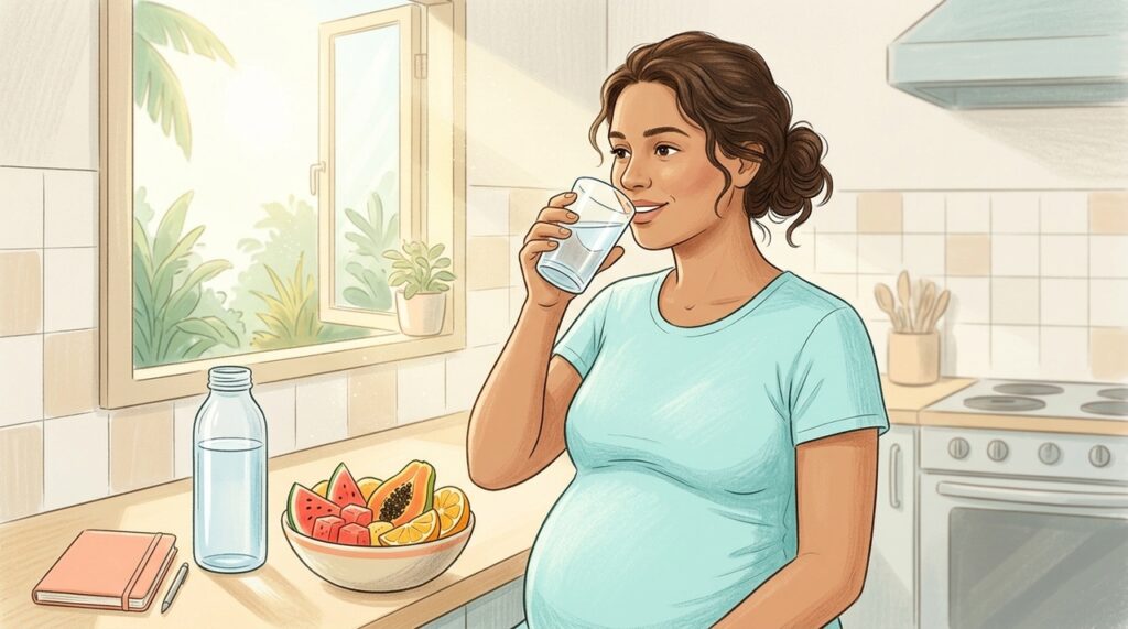 Quantos copos de água são suficientes para gestantes e é importante que elas espacem o consumo durante o dia?