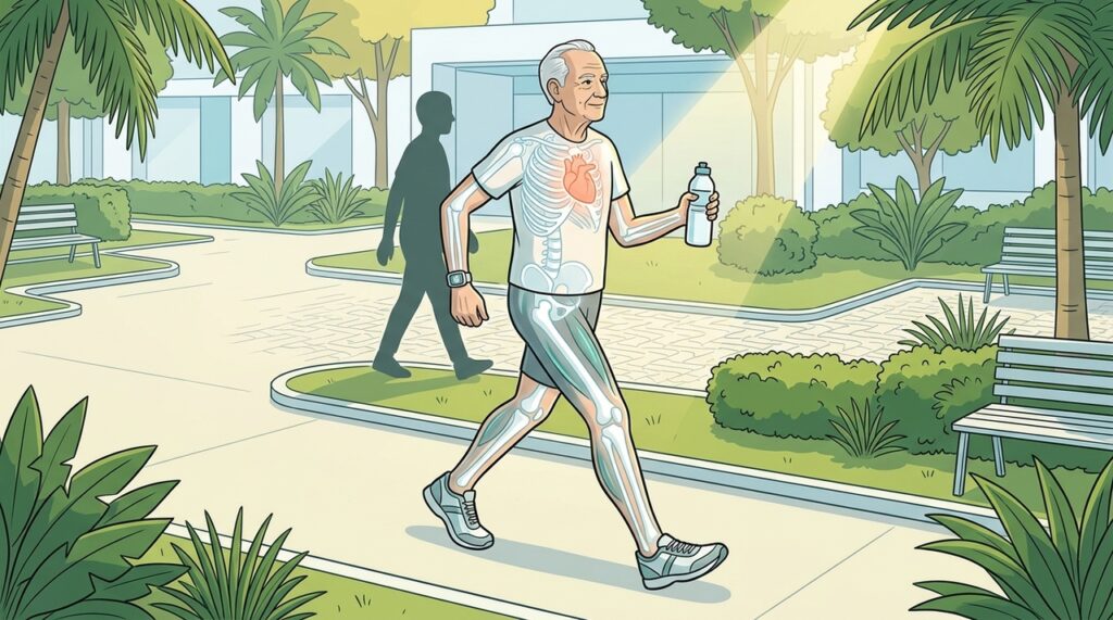 Quantos passos por dia são suficientes para idosos e é importante que eles caminhem ao ar livre?