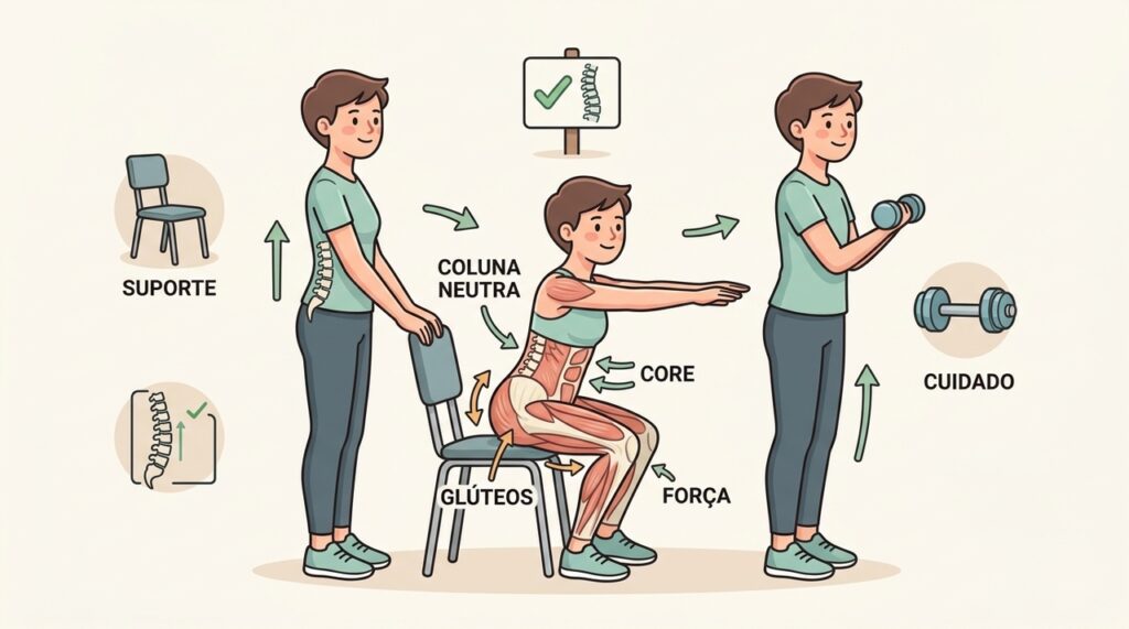 Pessoas com dor nas costas devem fazer agachamento todos os dias?