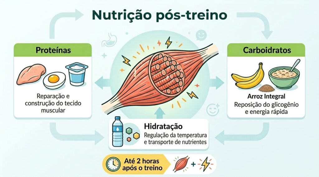 O que consumir após o treino para acelerar a recuperação muscular e repor a energia