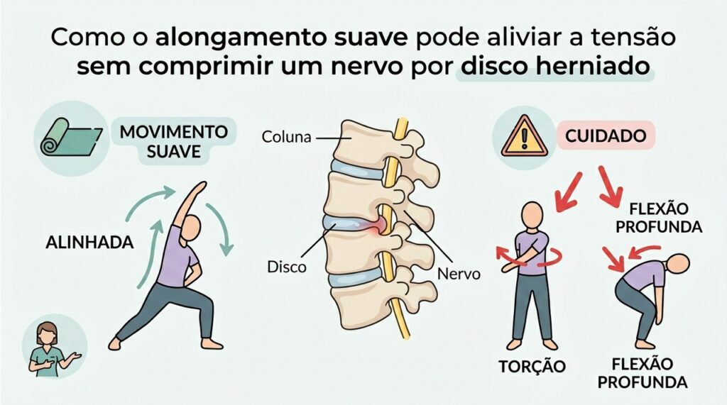 Pessoas com hérnia de disco devem fazer alongamento todos os dias?